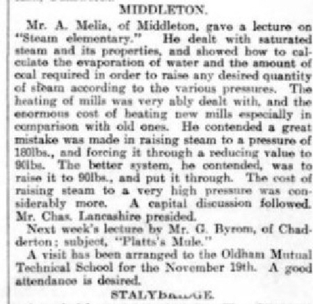 Cotton Factory Times Oct 8th 1909