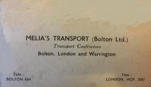 Melia's business card circa 1936a