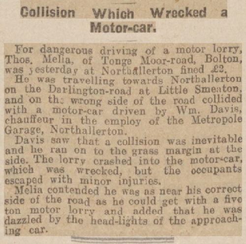 Leeds Mercury 25 Dec 1925 Thomas Melia Fined_1925